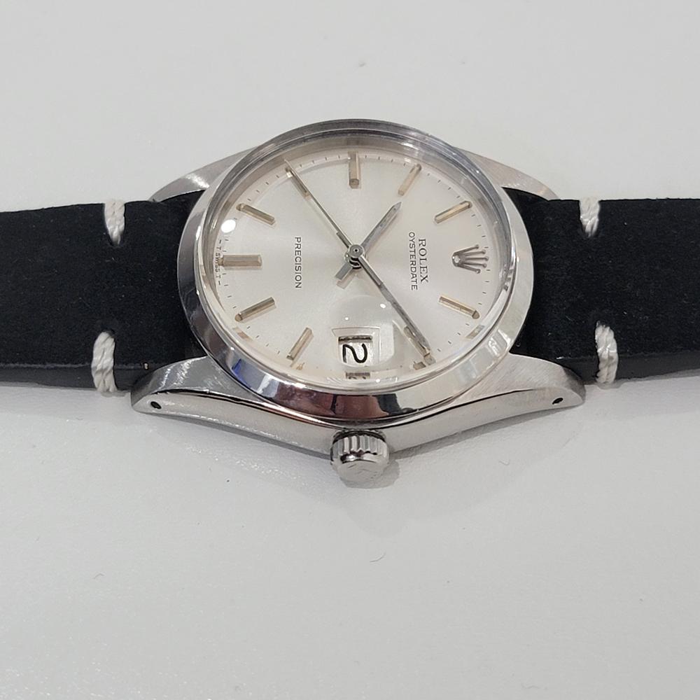 Mens Rolex Oysterdate Precision Ref 6694 34mm Manual Wind 1980s Swiss RA441B For Sale 1