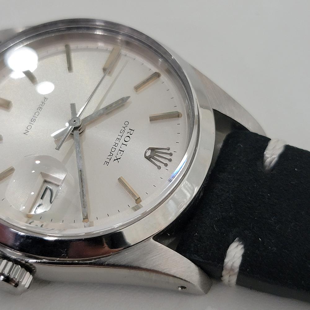 Mens Rolex Oysterdate Precision Ref 6694 34mm Manual Wind 1980s Swiss RA441B For Sale 2