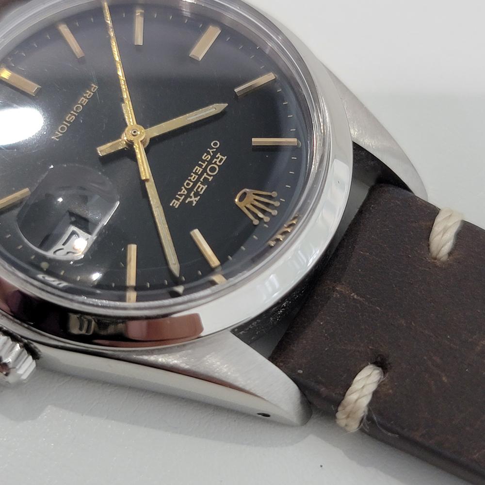 Mens Rolex Oysterdate Precision Ref 6694 Manual Wind 1970s Vintage RJC110B In Excellent Condition For Sale In Beverly Hills, CA