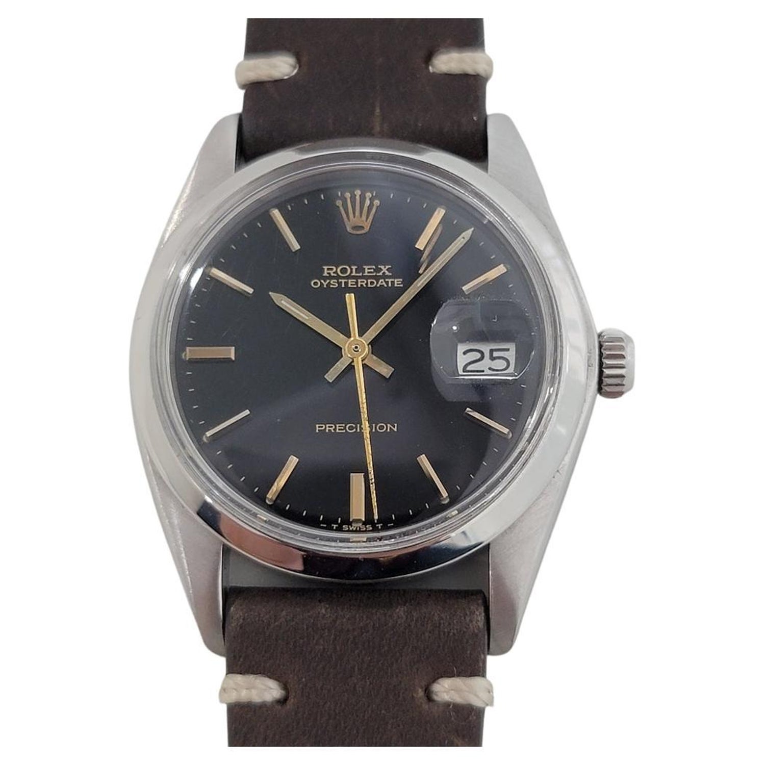 Mens Rolex Oysterdate Precision Ref 6694 Hand-Wind 1970s Vintage RJC110 For  Sale at 1stDibs