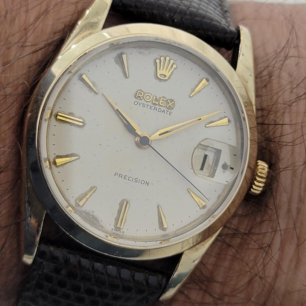 Mens Rolex Oysterdate Precision Ref 6694 Gold-Capped 1950s Hand Wind RJC169 For Sale 5