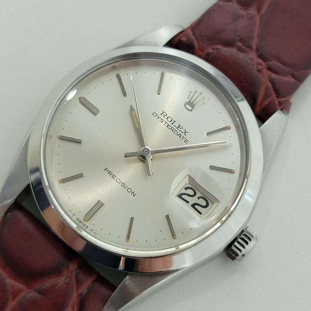 Mens Rolex Oysterdate Precision Ref 6694 Manual wind 1960s Vintage RA288B In Excellent Condition In Beverly Hills, CA