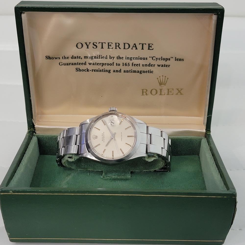 Rolex Oysterdate Precision avec boîte manuelle d'origine pour hommes, réf. 6694, années 1960 RA261 en vente 9