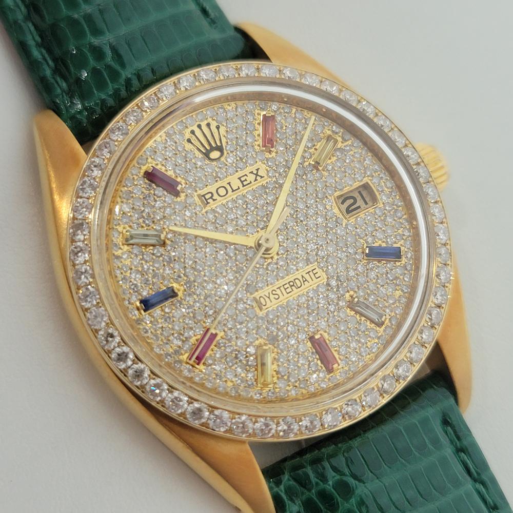 Radiant Cut Mens Rolex Oysterdate Ref 6494 Gold-Capped 18k Diamond Bezel 1950s RA16