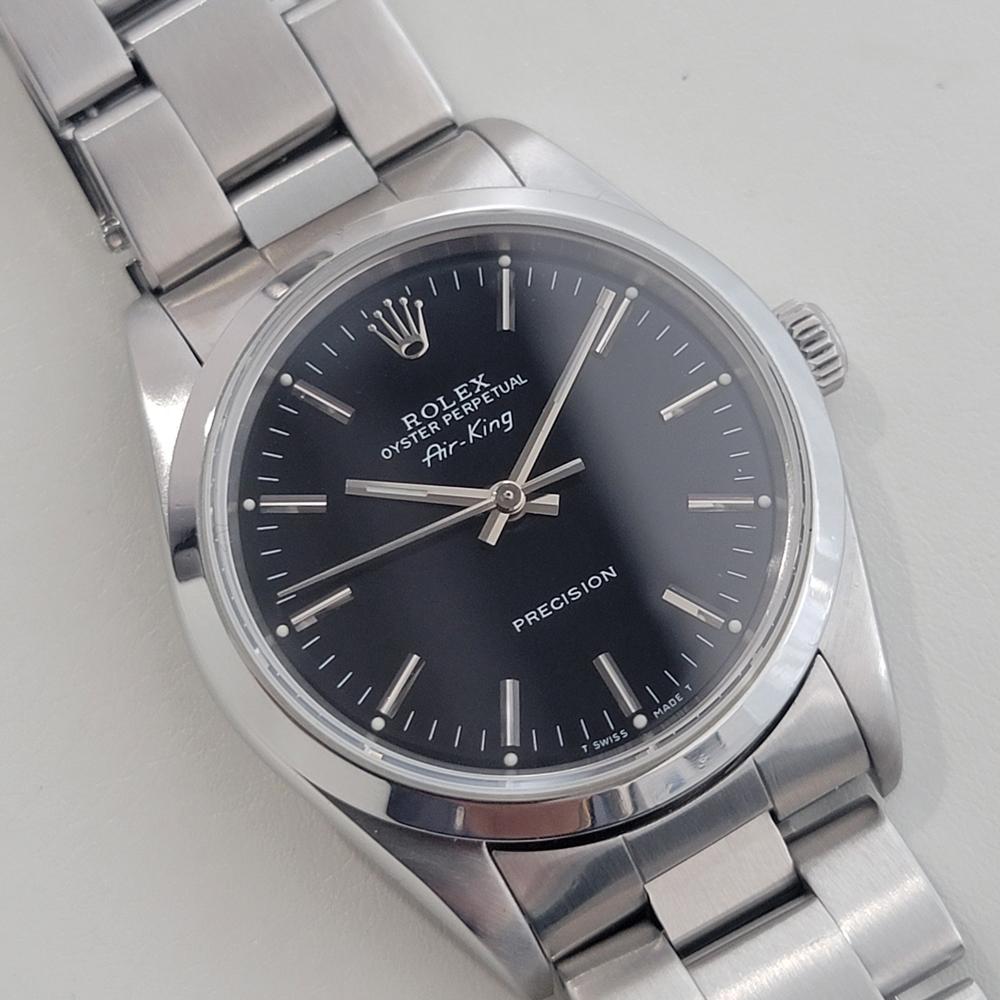 Mens Rolex Precision Ref 14000 Air King 34m Automatic 1990s All Original RA492 In Excellent Condition In Beverly Hills, CA