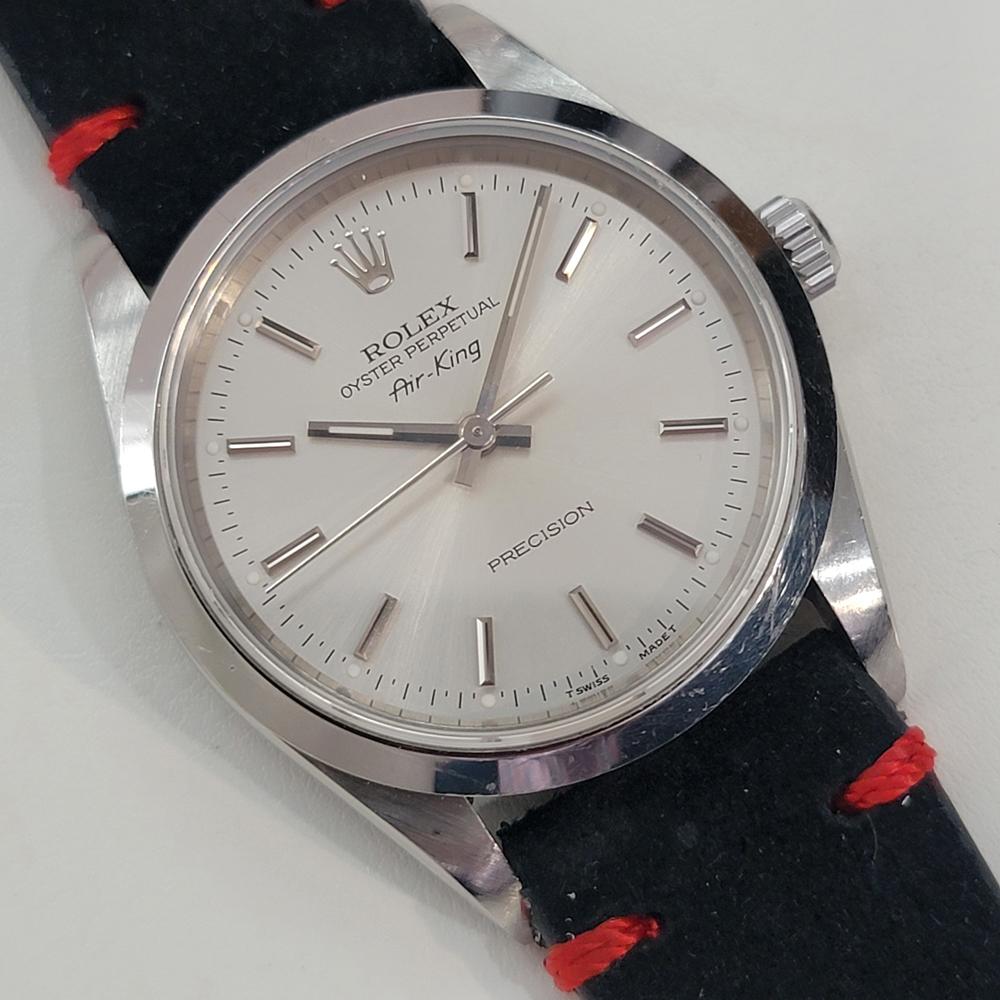 Mens Rolex Precision Ref 14000 Air King 35m Automatic 1990s Swiss RA479B In Excellent Condition For Sale In Beverly Hills, CA