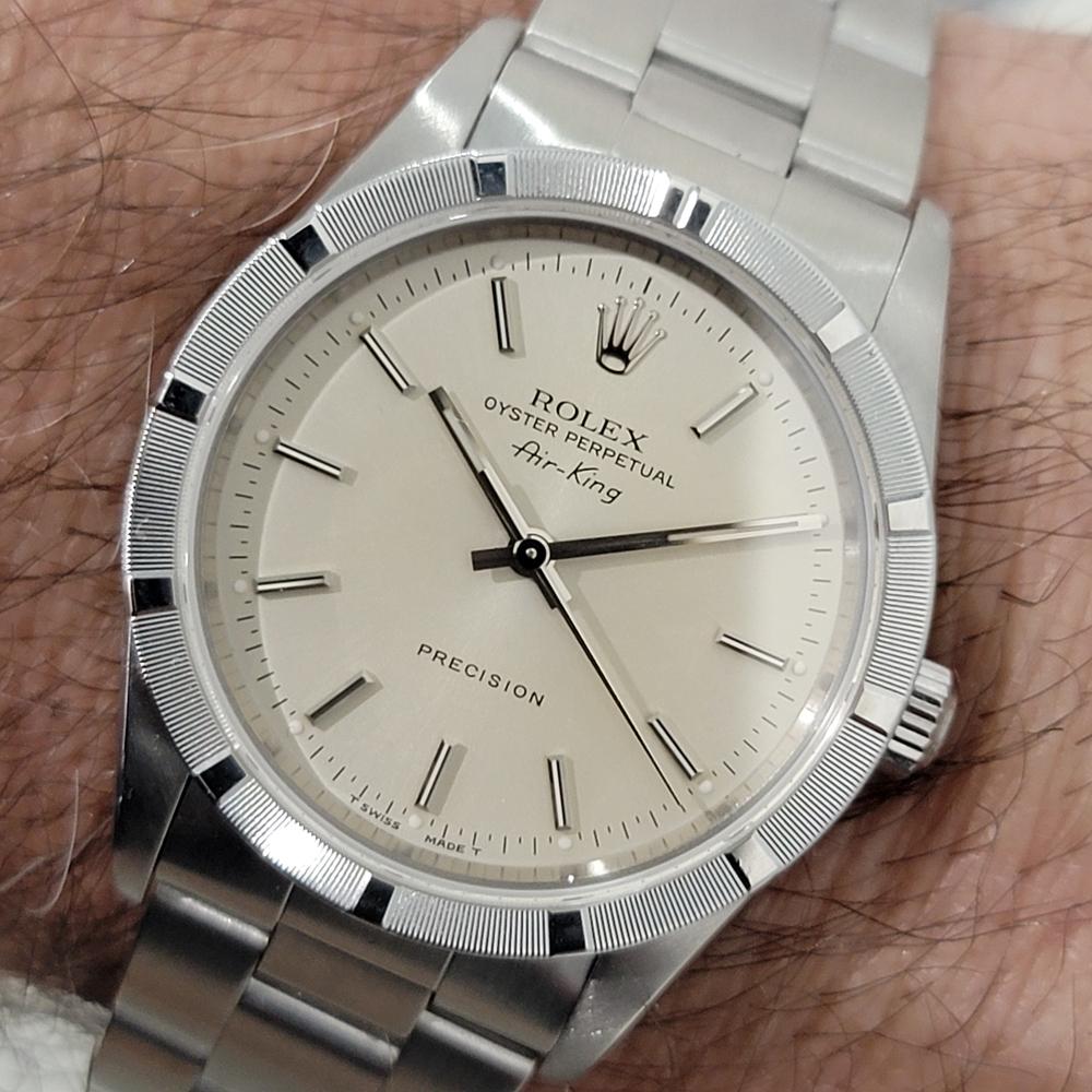 Mens Rolex Precision Ref 14010 Air King 35m Automatic w Paper 1990s RA478 For Sale 10
