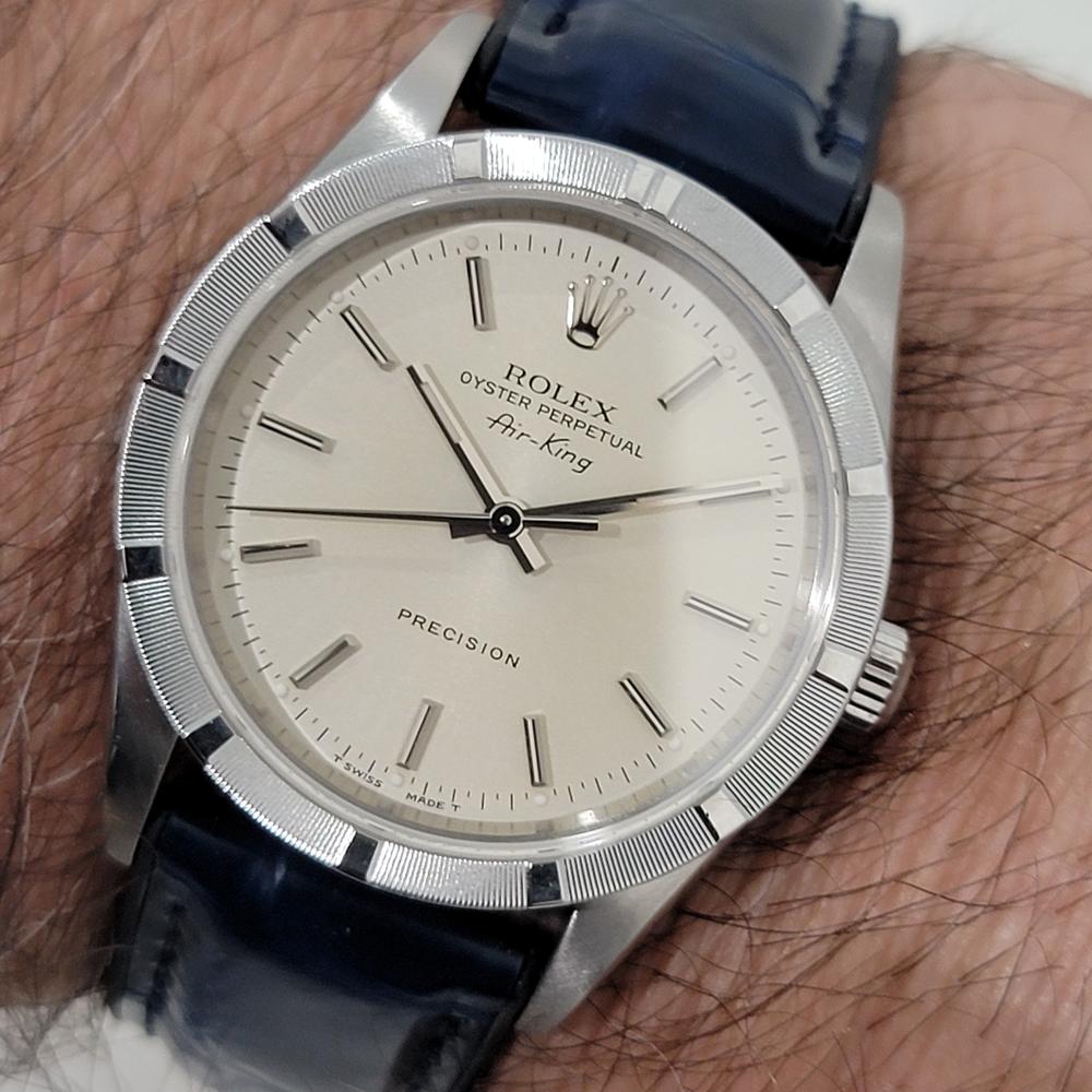 Mens Rolex Precision Ref 14010 Air King 35m Automatic w Paper 1990s Swiss RA478B For Sale 9