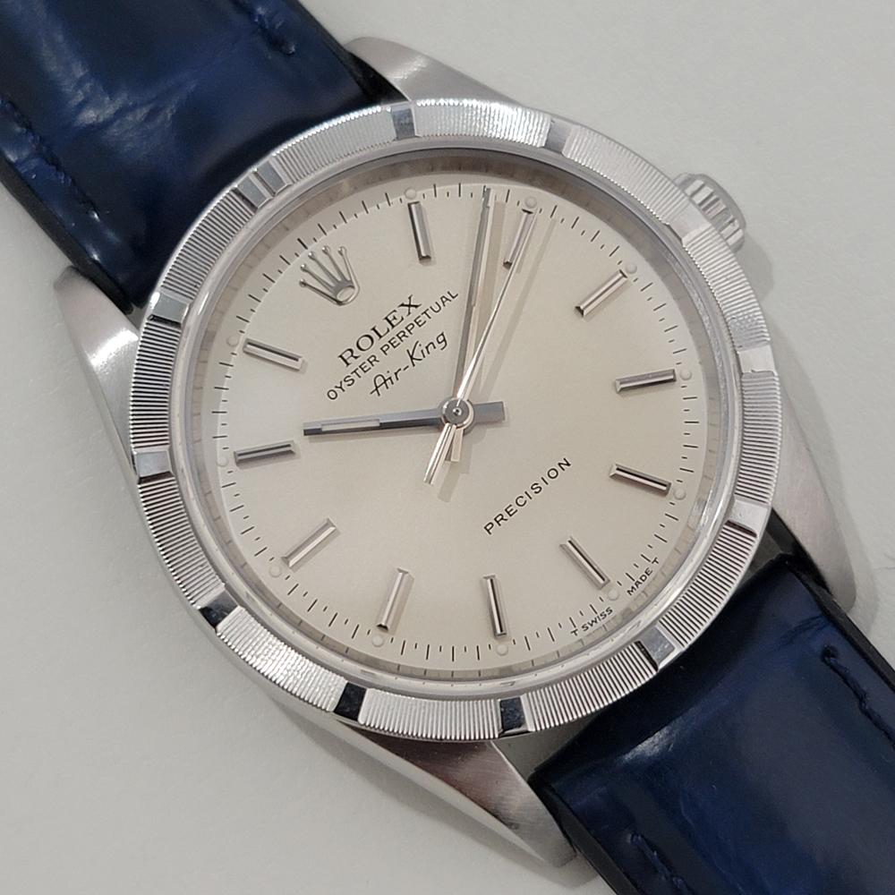 Mens Rolex Precision Ref 14010 Air King 35m Automatic w Paper 1990s Swiss RA478B In Excellent Condition For Sale In Beverly Hills, CA
