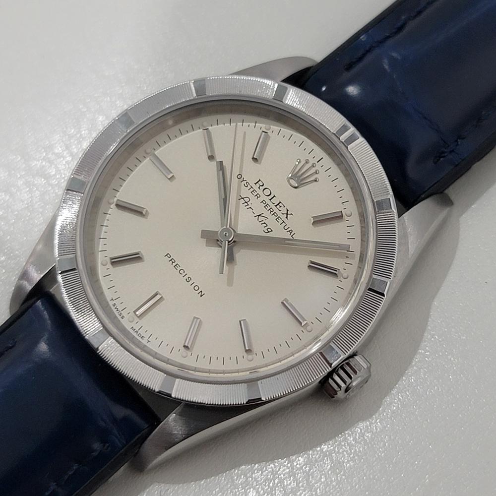 Men's Mens Rolex Precision Ref 14010 Air King 35m Automatic w Paper 1990s Swiss RA478B For Sale