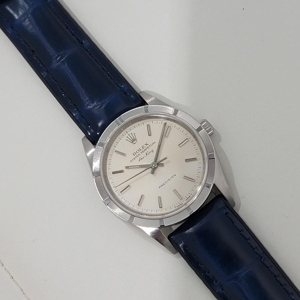 Mens Rolex Precision Ref 14010 Air King 35m Automatic w Paper 1990s Swiss RA478B For Sale 2