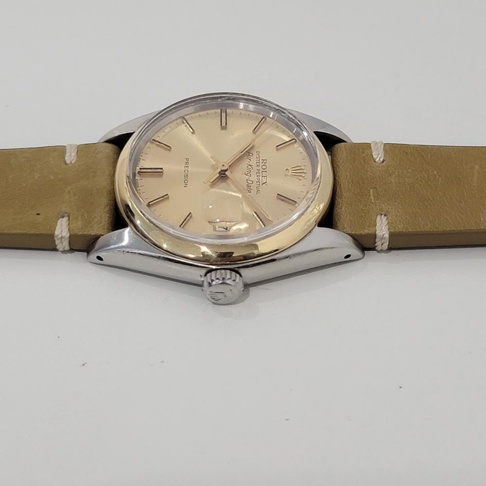 Mens Rolex Precision Ref 5701 35mm 14k SS Air King Date Automatic 1960s RA446 1