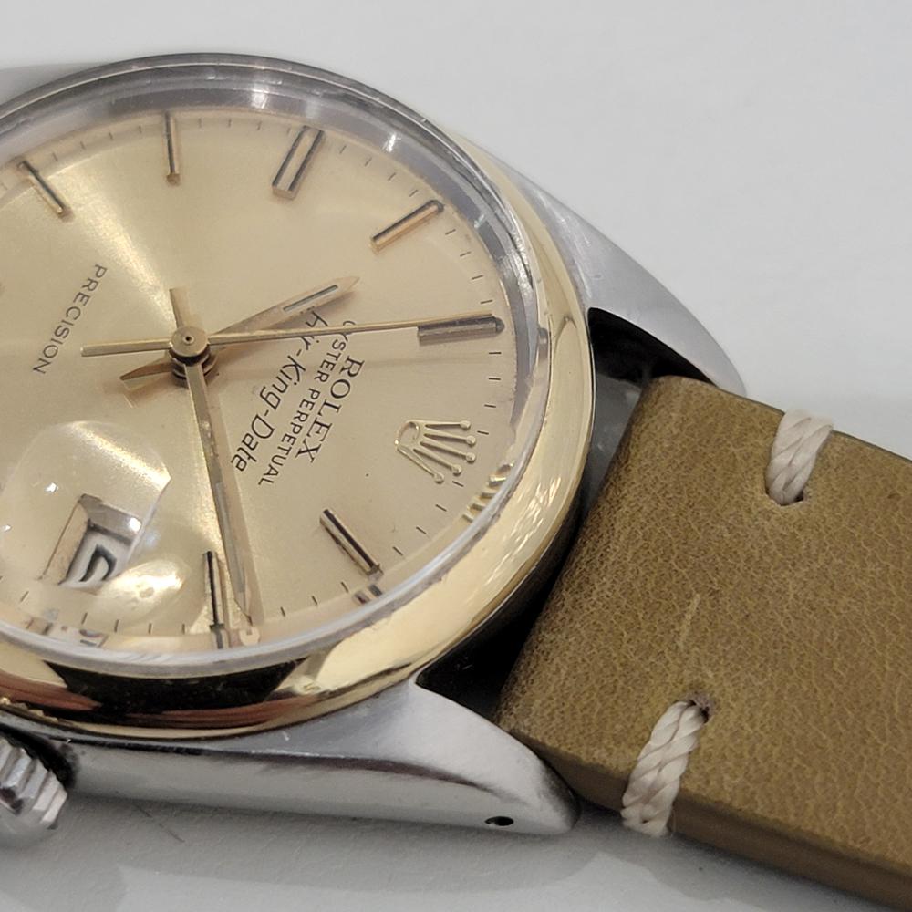 Mens Rolex Precision Ref 5701 35mm 14k SS Air King Date Automatic 1960s RA446 2
