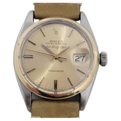 Mens Rolex Precision Ref 5701 35mm 14k SS Air King Date Automatic 1960s RA446