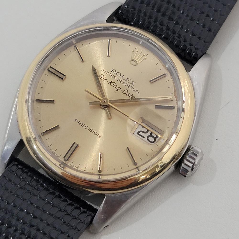  Rolex Precision Réf. 5701 35 mm 14 carats SS Air King Date automatique des années 1960 RA446B Pour hommes 