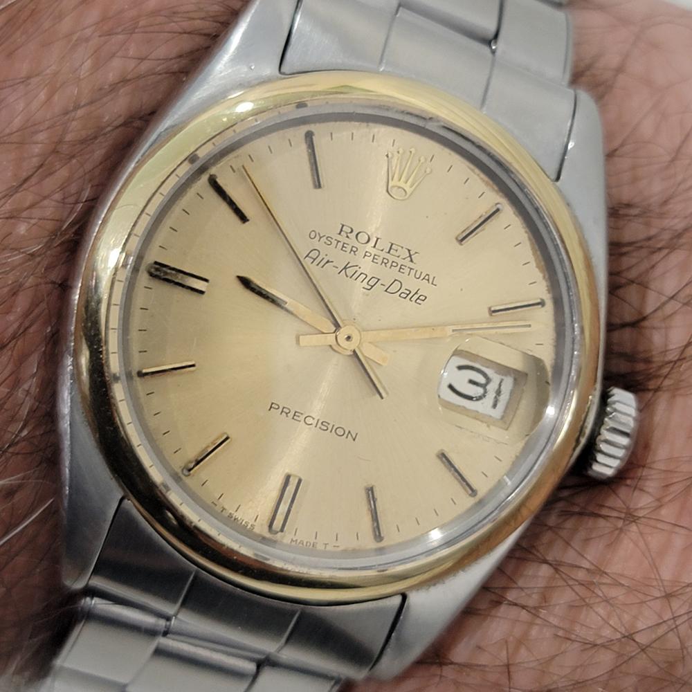 Mens Rolex Precision Ref 5701 35mm 14k SS Air King Date Automatic 1960s RA446S 10