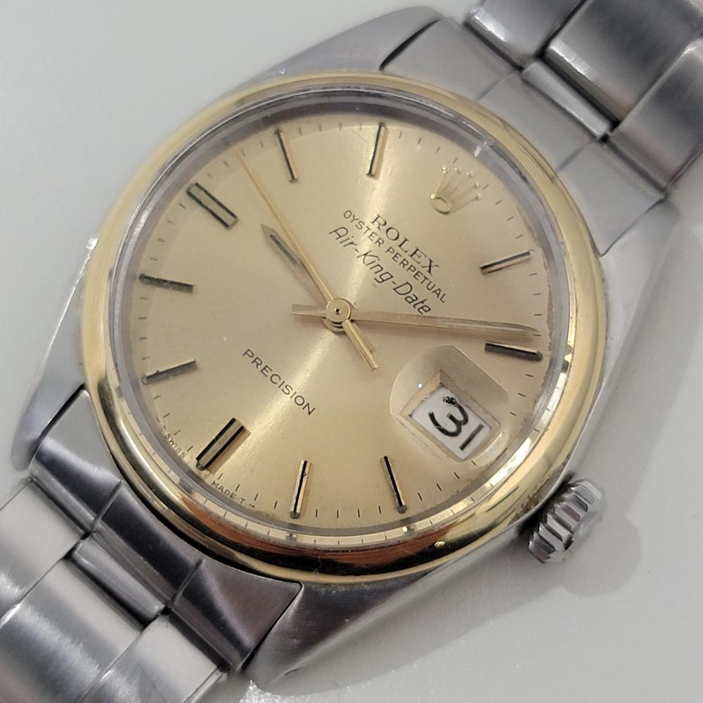 Men's Mens Rolex Precision Ref 5701 35mm 14k SS Air King Date Automatic 1960s RA446S
