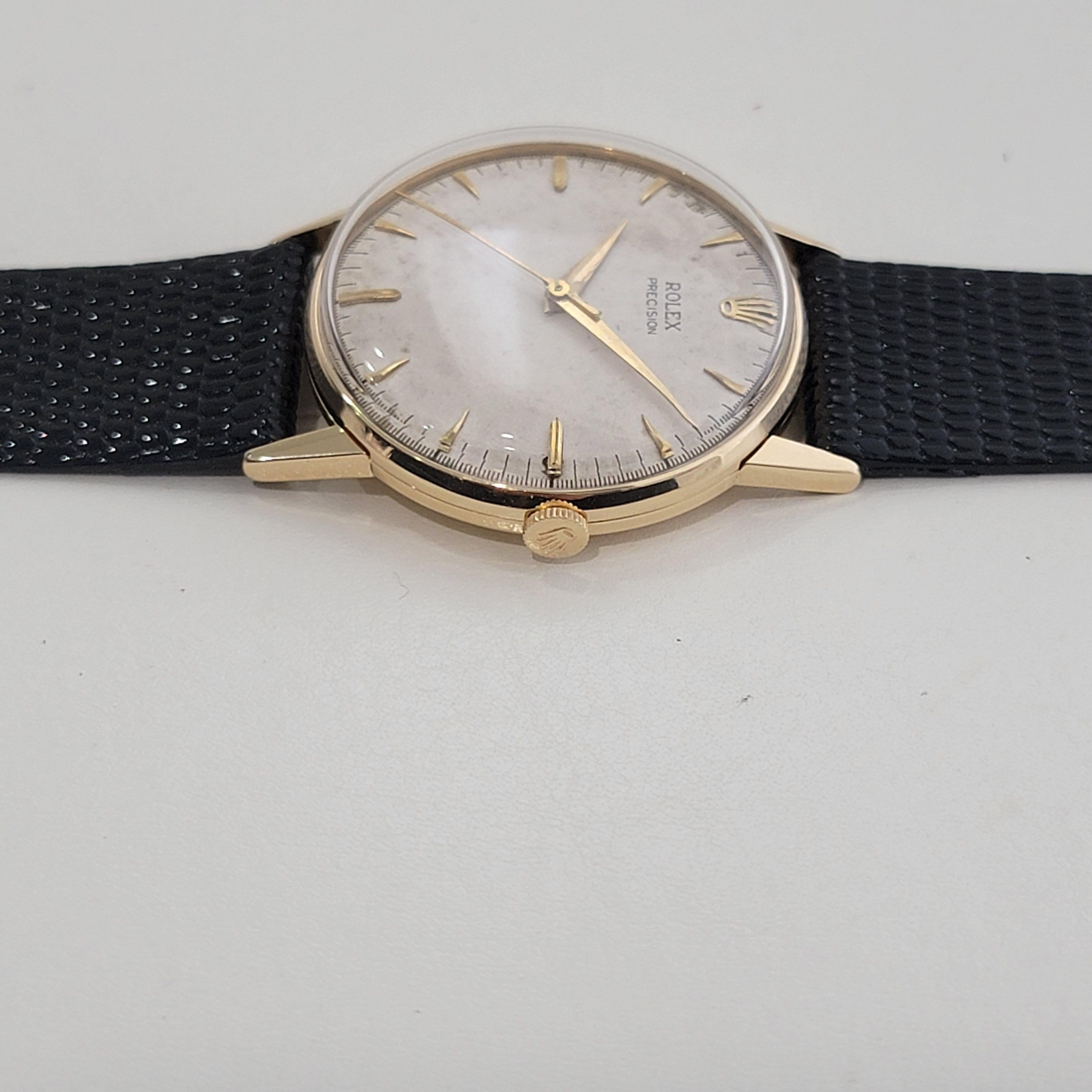 Mens Rolex Precision Ref 8961 34mm 18k Solid Gold Manual Wind 1950s Swiss RA463 1