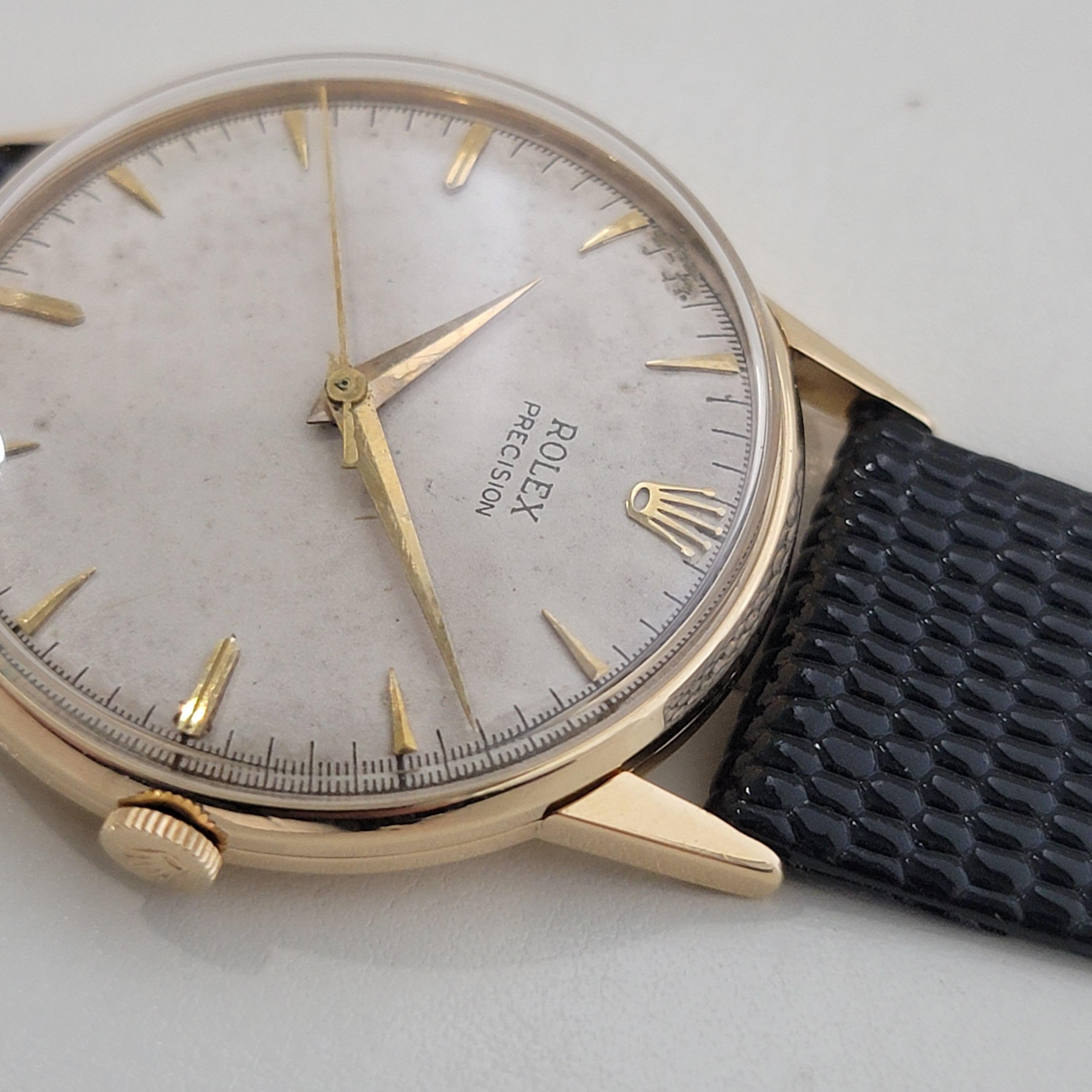 Mens Rolex Precision Ref 8961 34mm 18k Solid Gold Manual Wind 1950s Swiss RA463 2