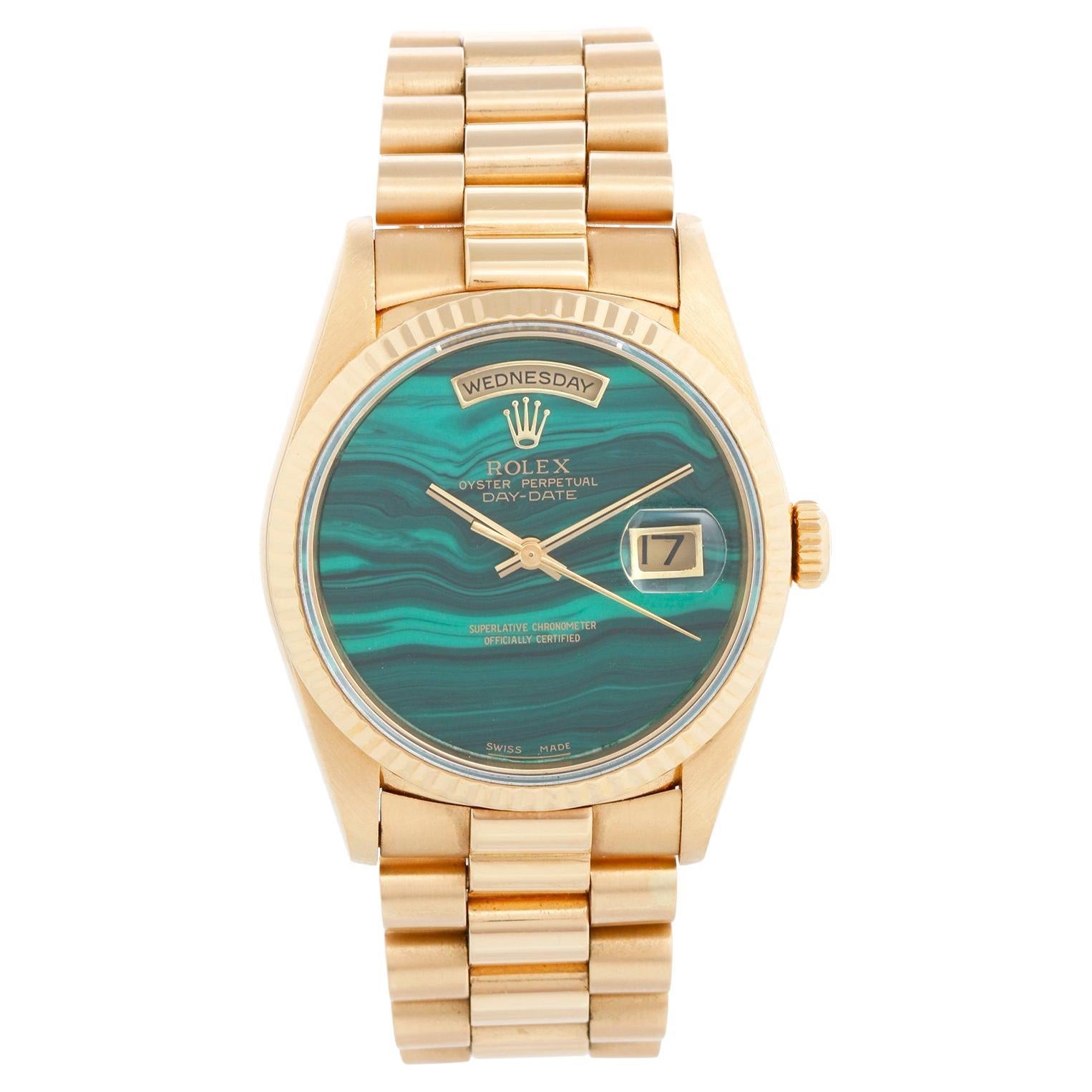 Rolex President Day-Date Montre personnalisée en malachite pour hommes 18238