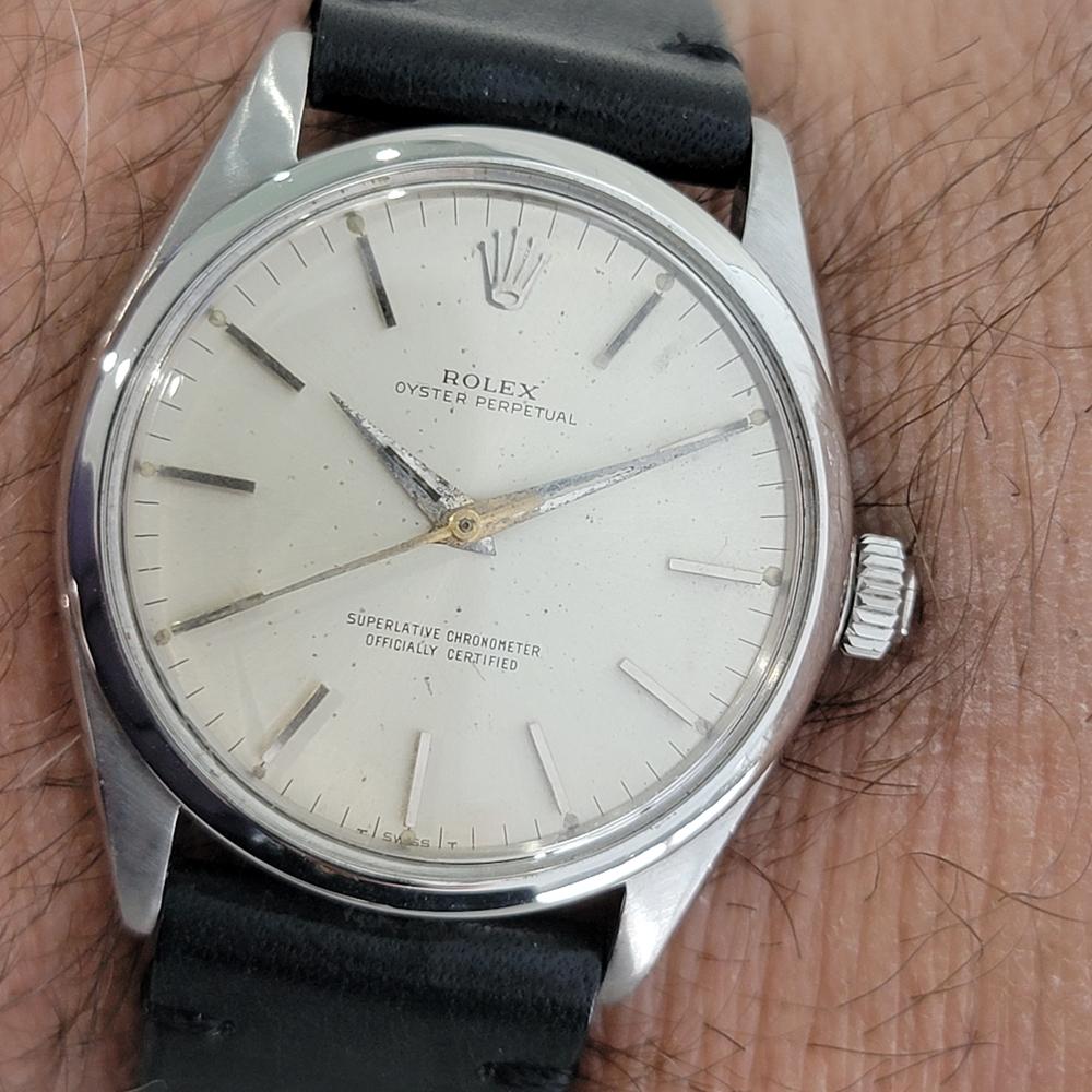 Mens Rolex Ref 1002 Oyster Perpetual Automatic 1960s Swiss Vintage RA143 For Sale 9