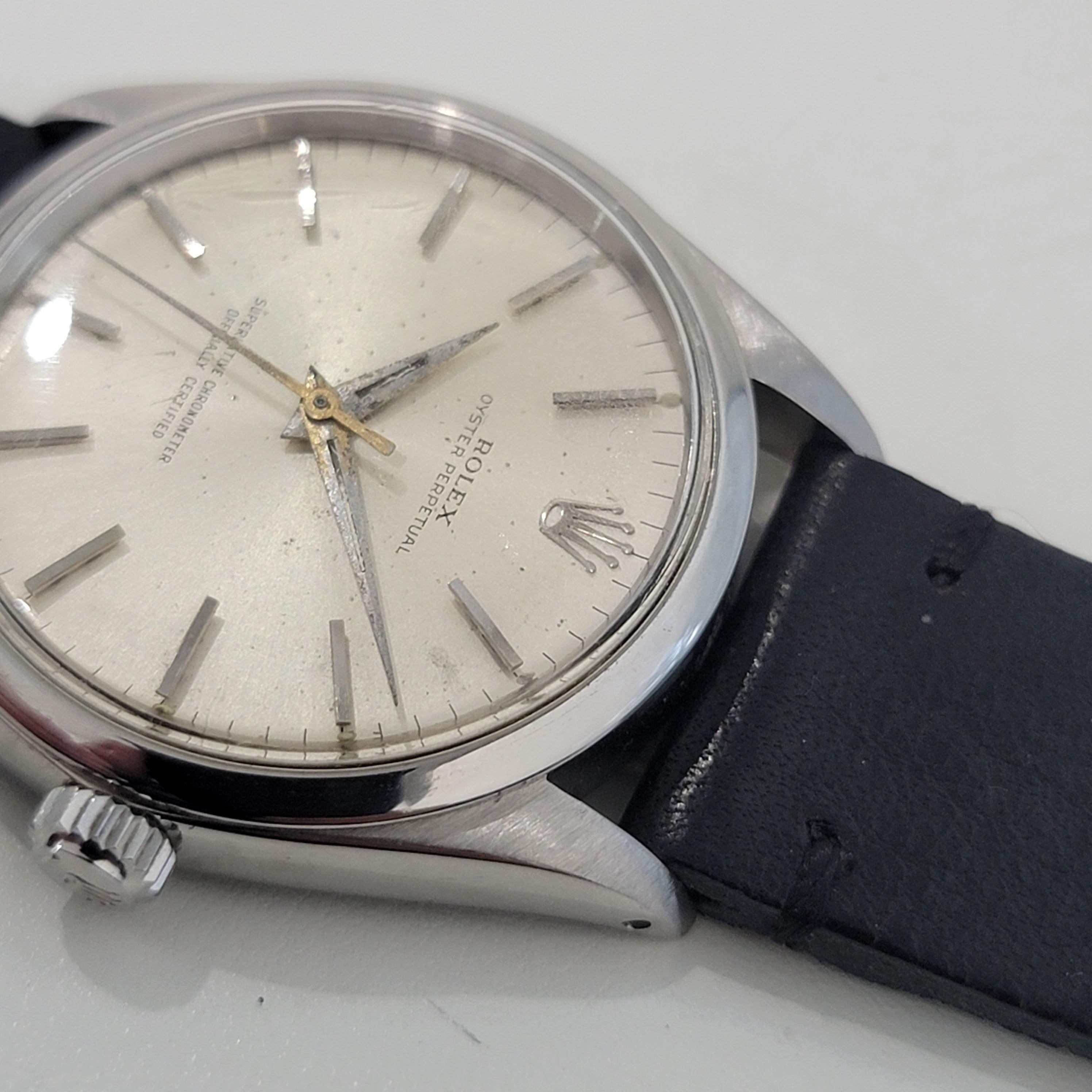 Mens Rolex Ref 1002 Oyster Perpetual Automatic 1960s Swiss Vintage RA143 For Sale 2