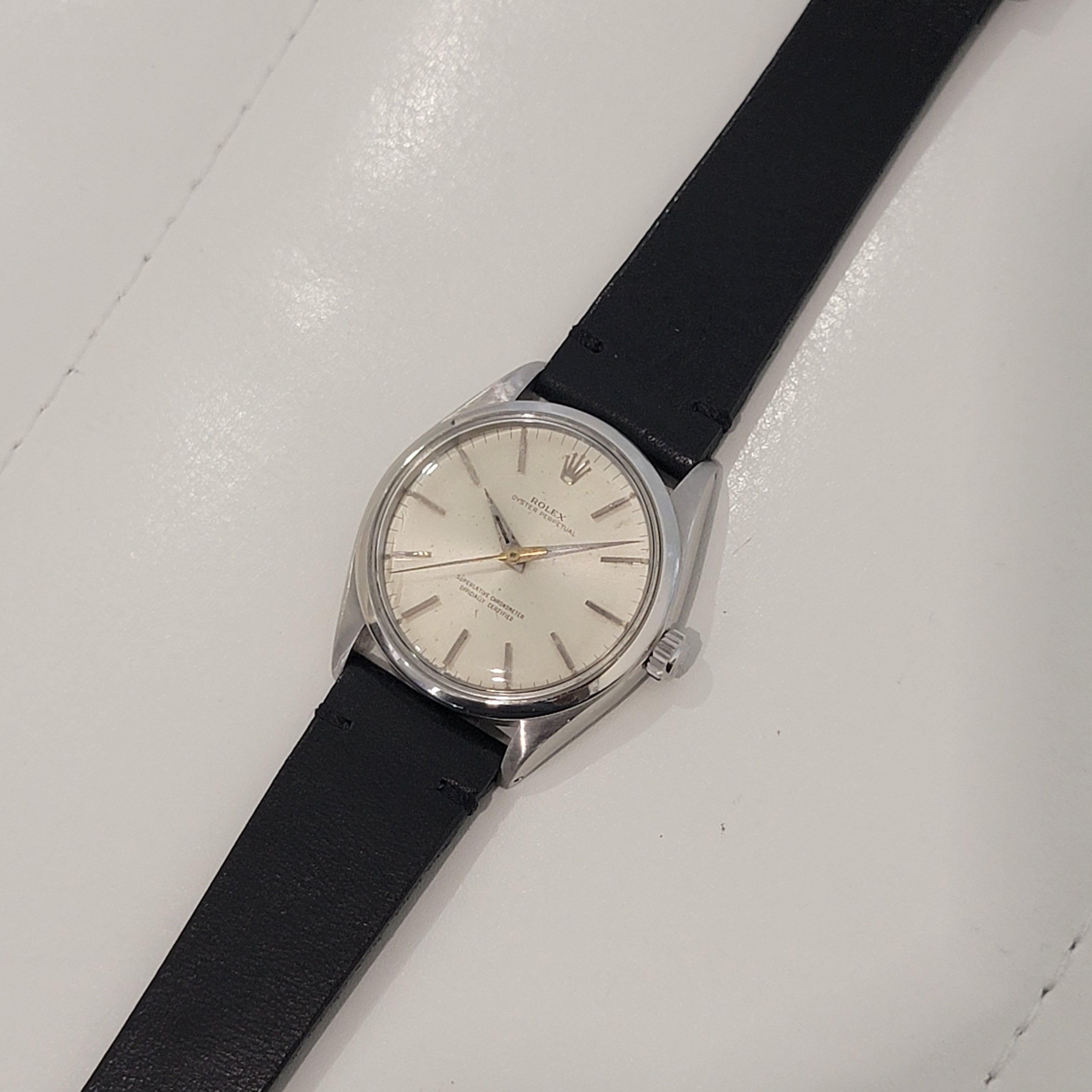 Mens Rolex Ref 1002 Oyster Perpetual Automatic 1960s Swiss Vintage RA143 For Sale 3