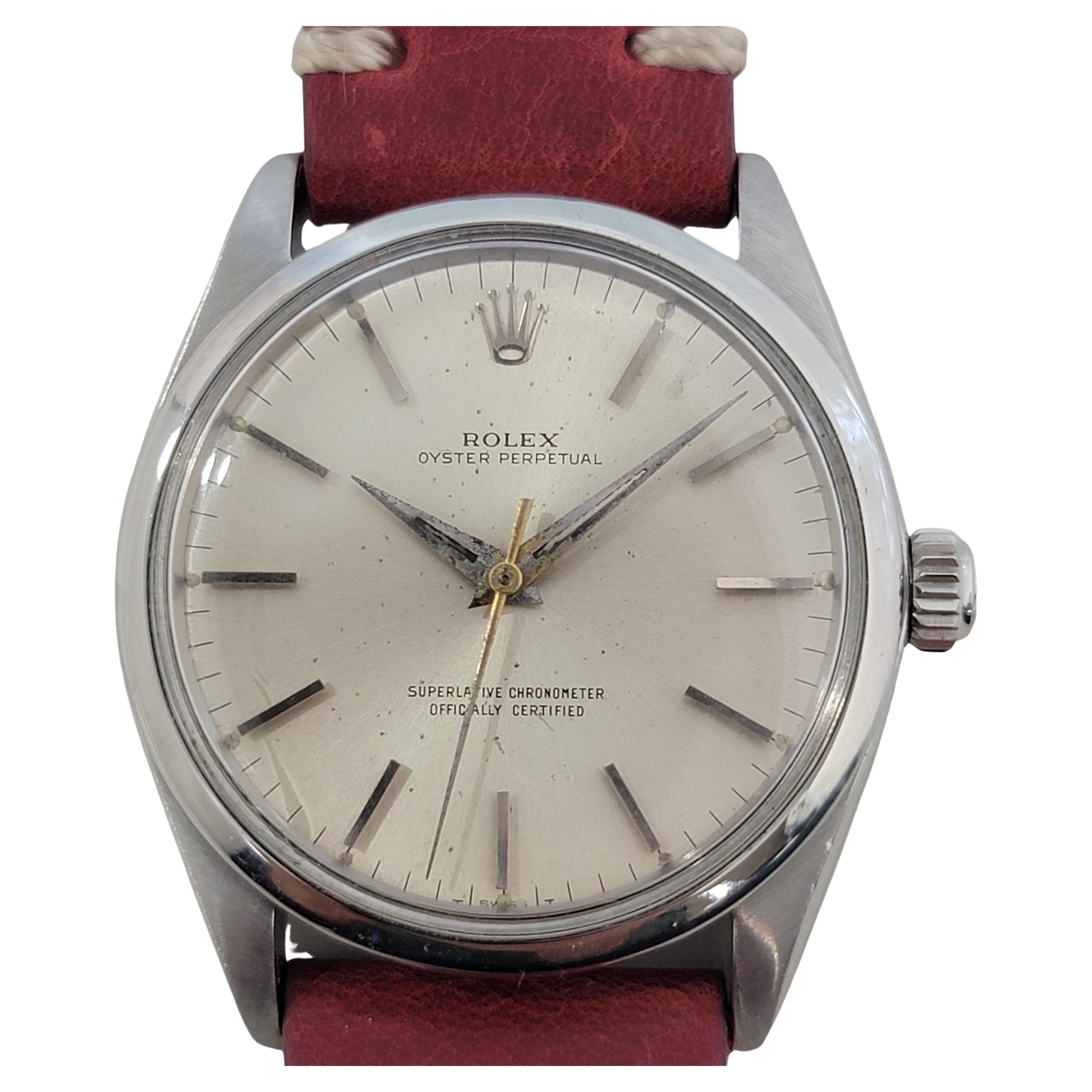 Rolex Uomo Ref 1002 Oyster Perpetual Automatico 1960s Swiss Vintage RA143R