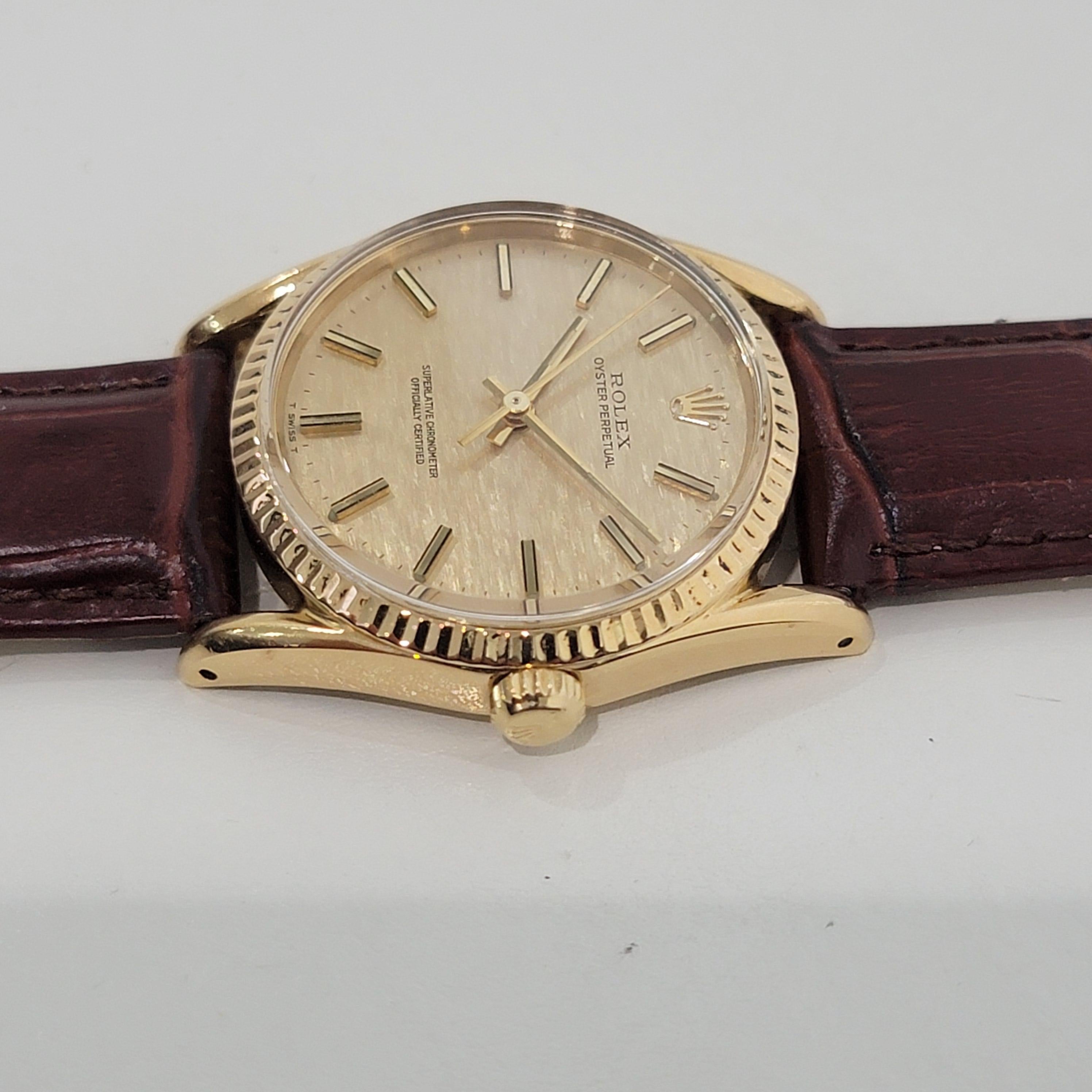 Mens Rolex Ref 1011 Oyster Perpetual 18k Gold Automatic 1970s Swiss RJC154 1