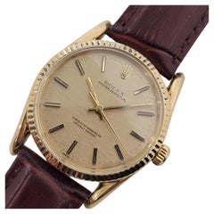 Mens Rolex Ref 1011 Oyster Perpetual 18k Gold Automatic 1970s Swiss RJC154