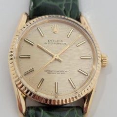 Mens Rolex Ref 1011 Oyster Perpetual 18k Gold Automatic 1970s Vintage RJC154G
