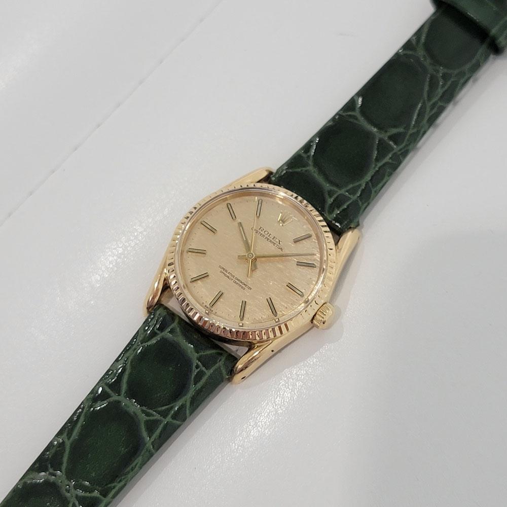 Mens Rolex Ref 1011 Oyster Perpetual 18k Gold Automatic 1970s Vintage RJC154G 2