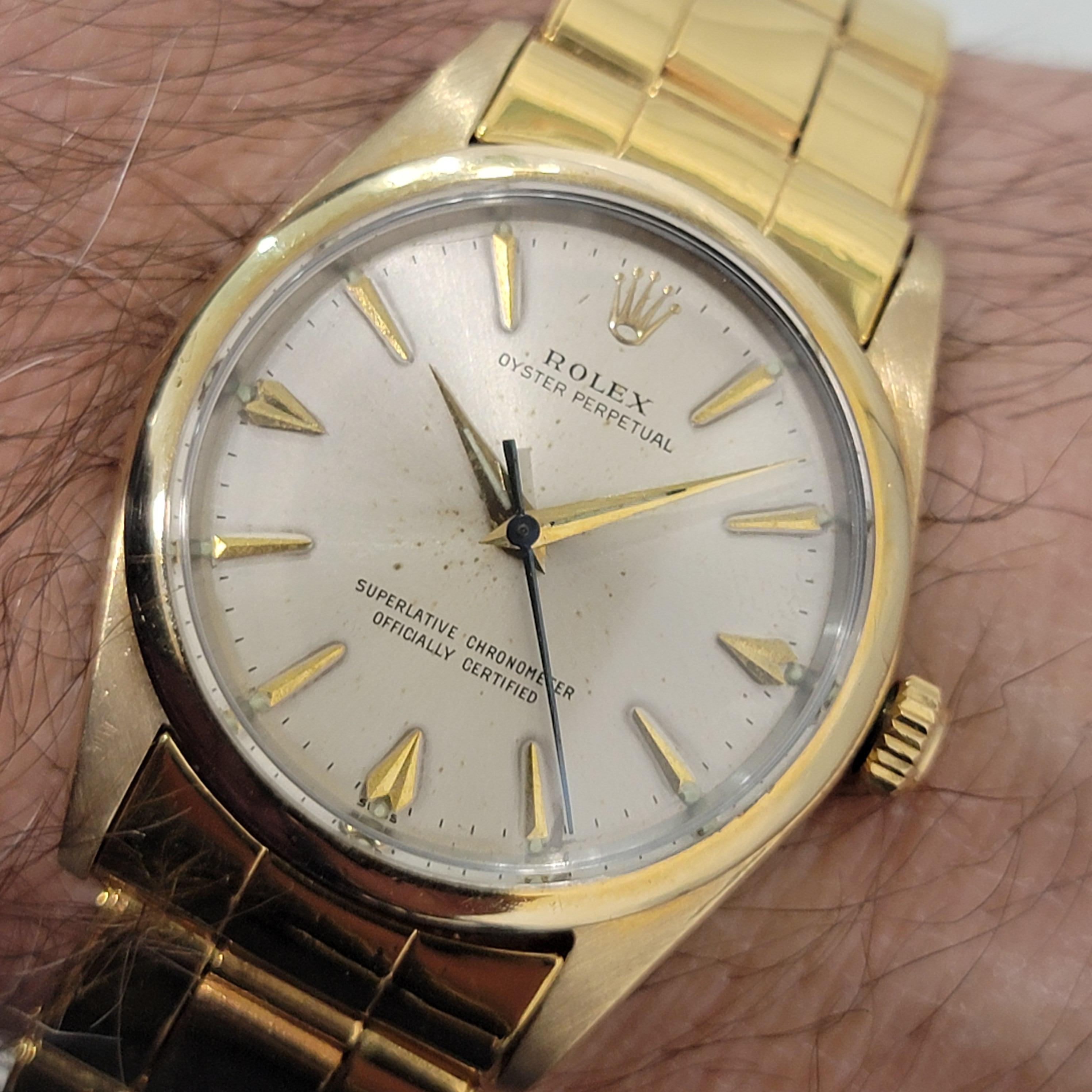 Mens Rolex Ref 1014 Oyster Perpetual Gold Capped Automatic w Paper 1960s RA236 For Sale 8