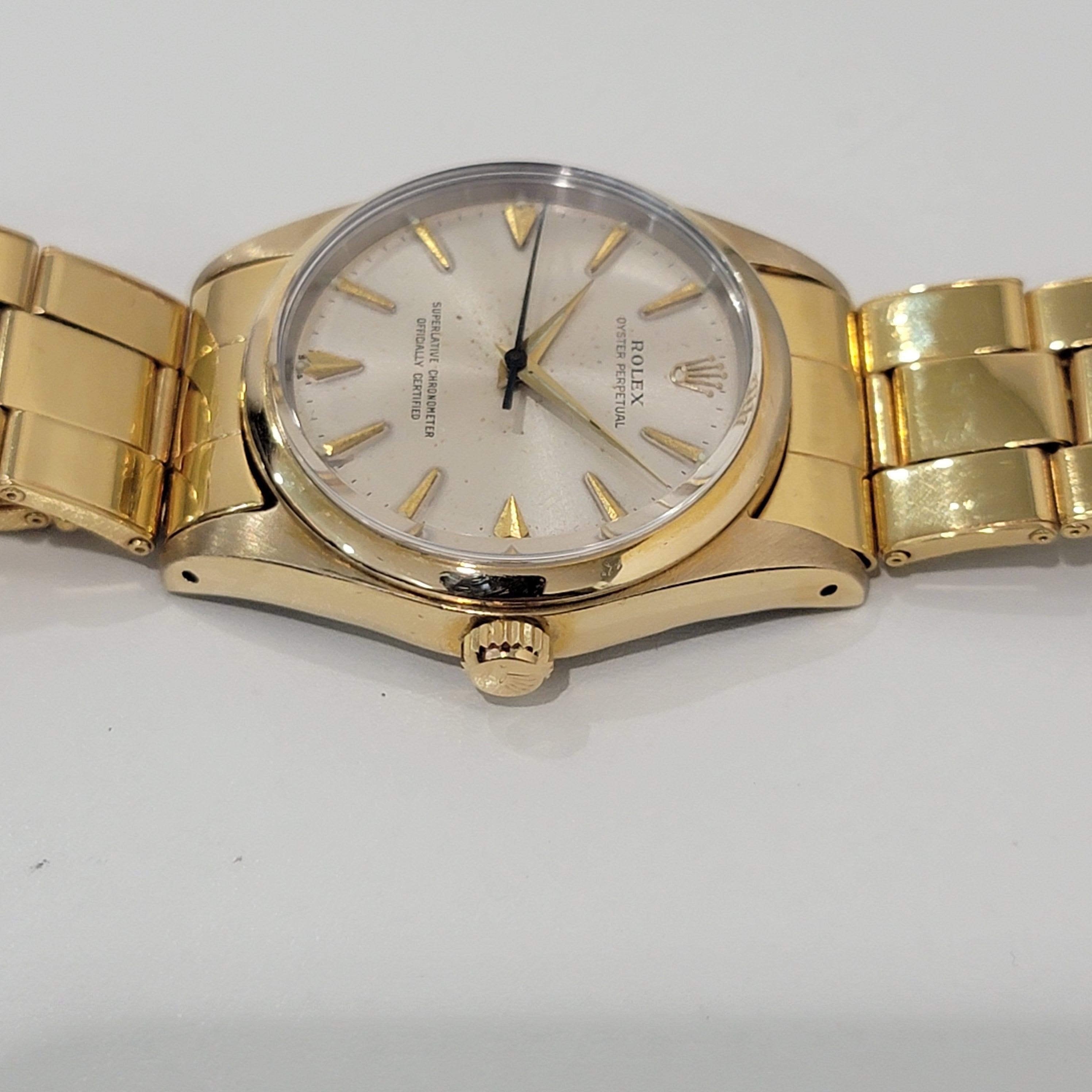 Men's Mens Rolex Ref 1014 Oyster Perpetual Gold Capped Automatic w Paper 1960s RA236 For Sale