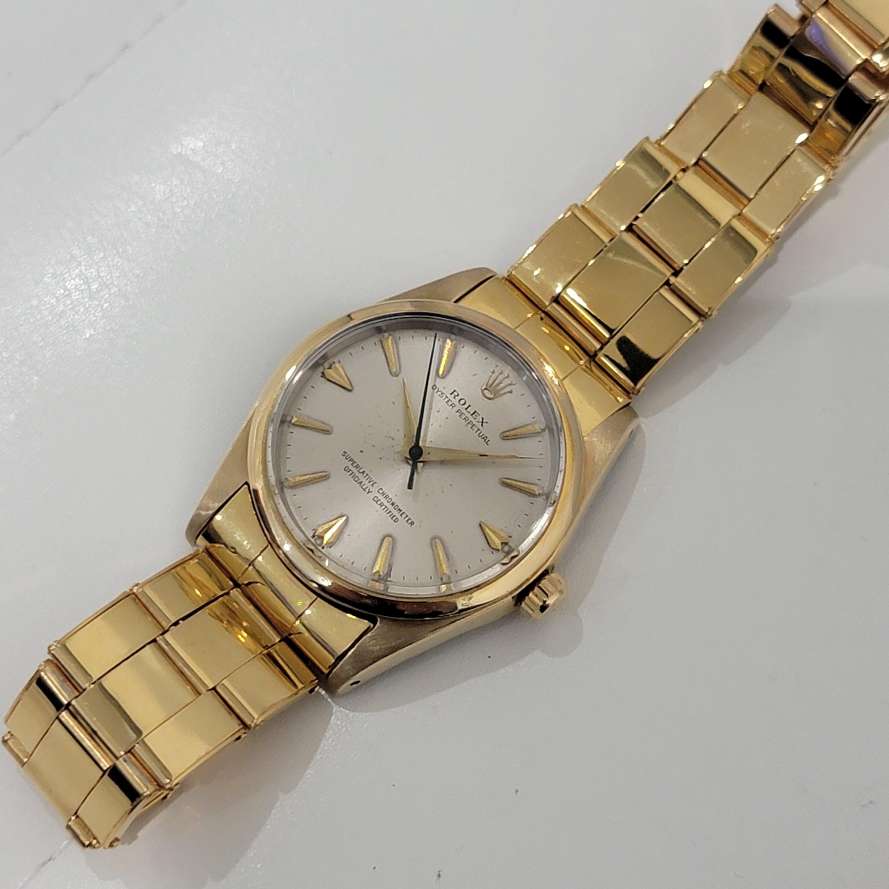 Mens Rolex Ref 1014 Oyster Perpetual Gold Capped Automatic w Paper 1960s RA236 For Sale 2