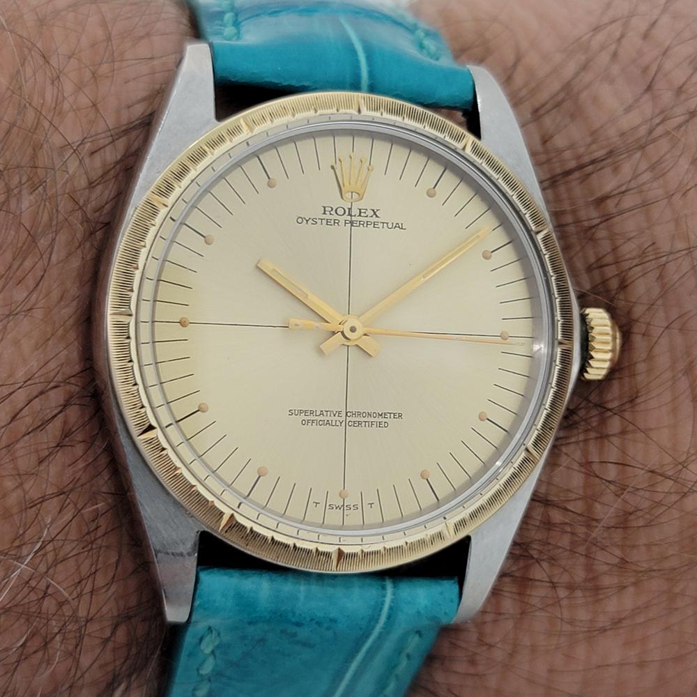 Mens Rolex Ref 1038 Oyster Perpetual 18k SS Automatic 1960s Vintage RJC185 9