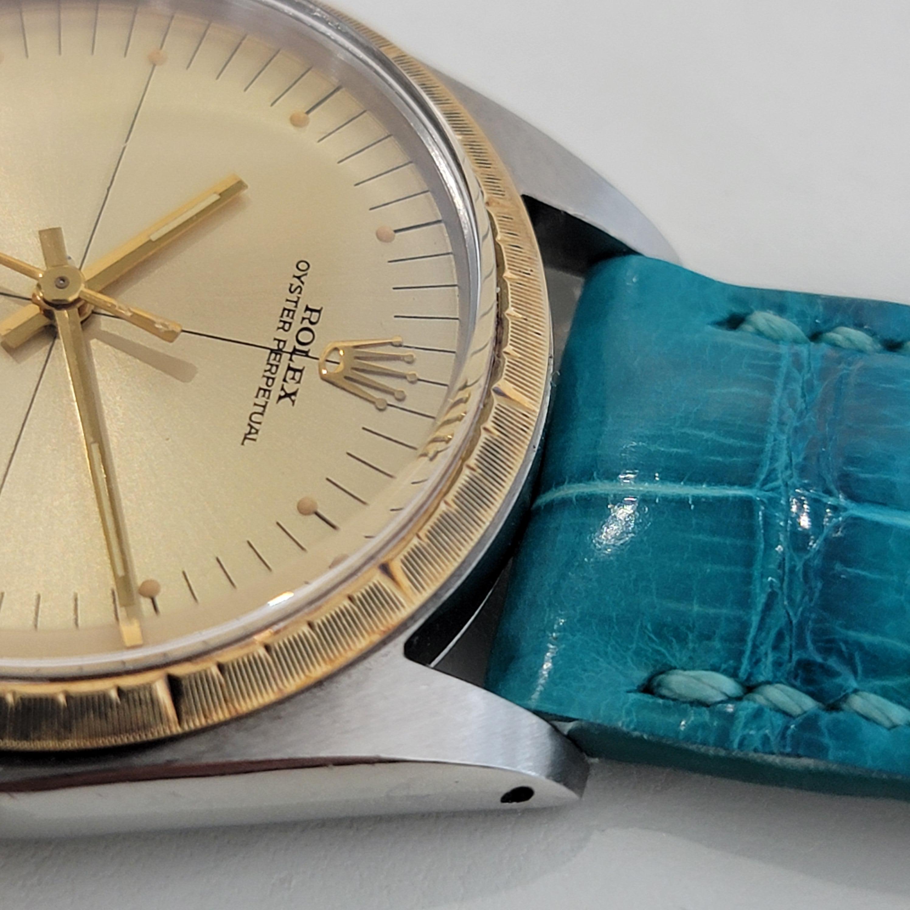 Mens Rolex Ref 1038 Oyster Perpetual 18k SS Automatic 1960s Vintage RJC185 2
