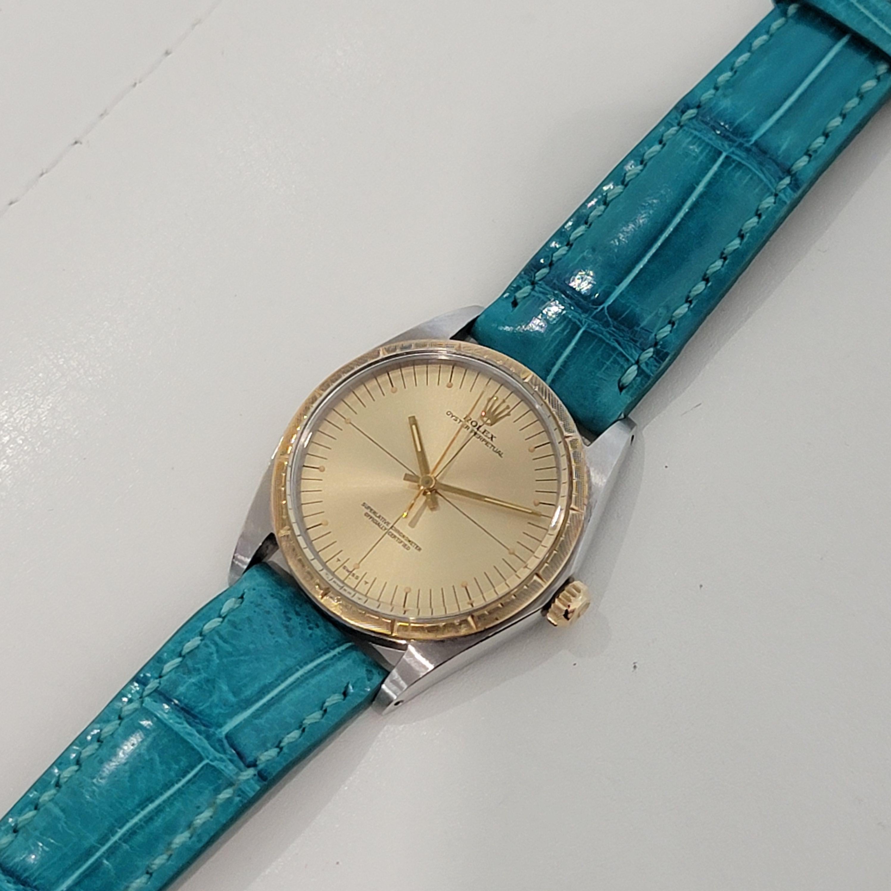Mens Rolex Ref 1038 Oyster Perpetual 18k SS Automatic 1960s Vintage RJC185 3