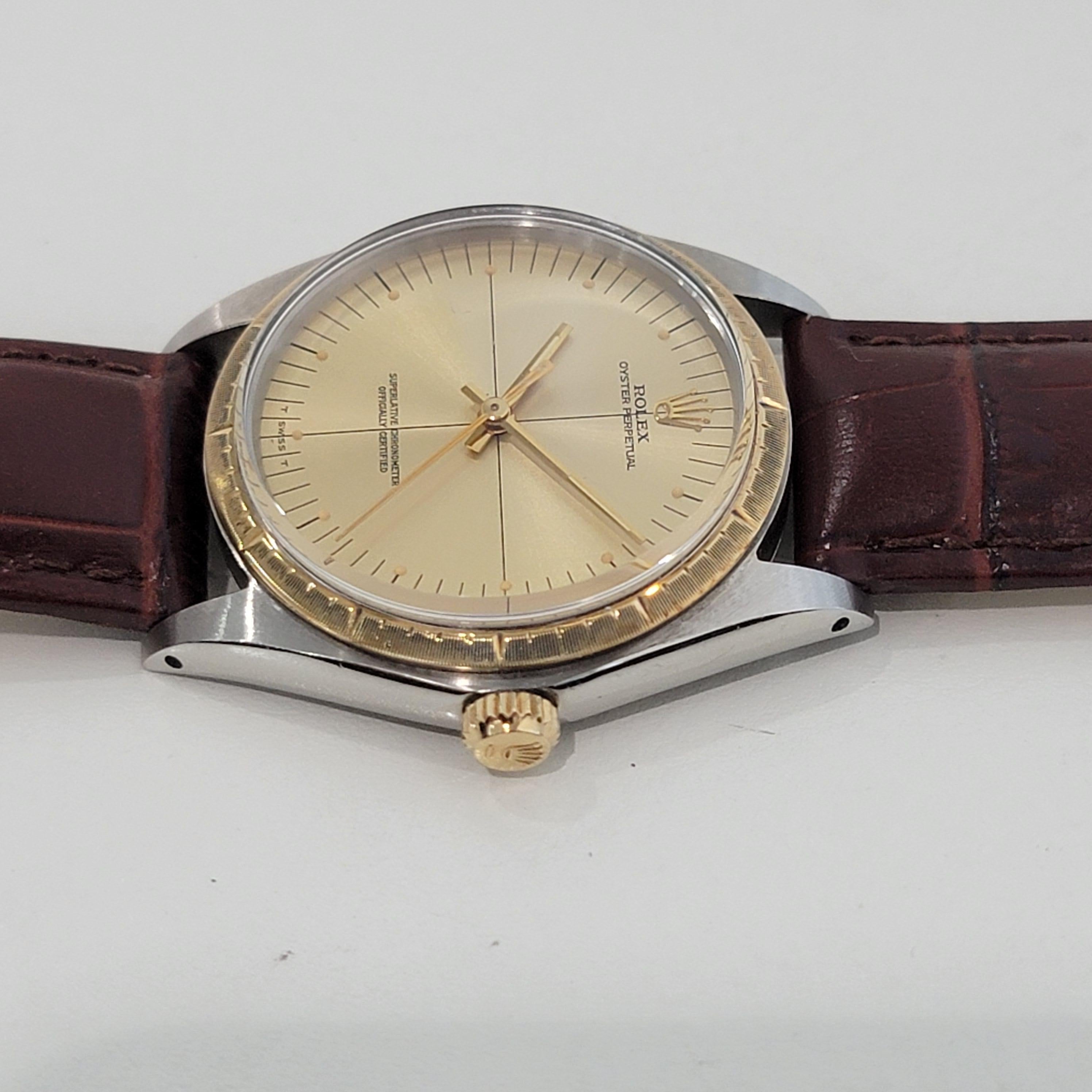 Mens Rolex Ref 1038 Oyster Perpetual 18k SS Automatic 1960s Vintage RJC185B 1