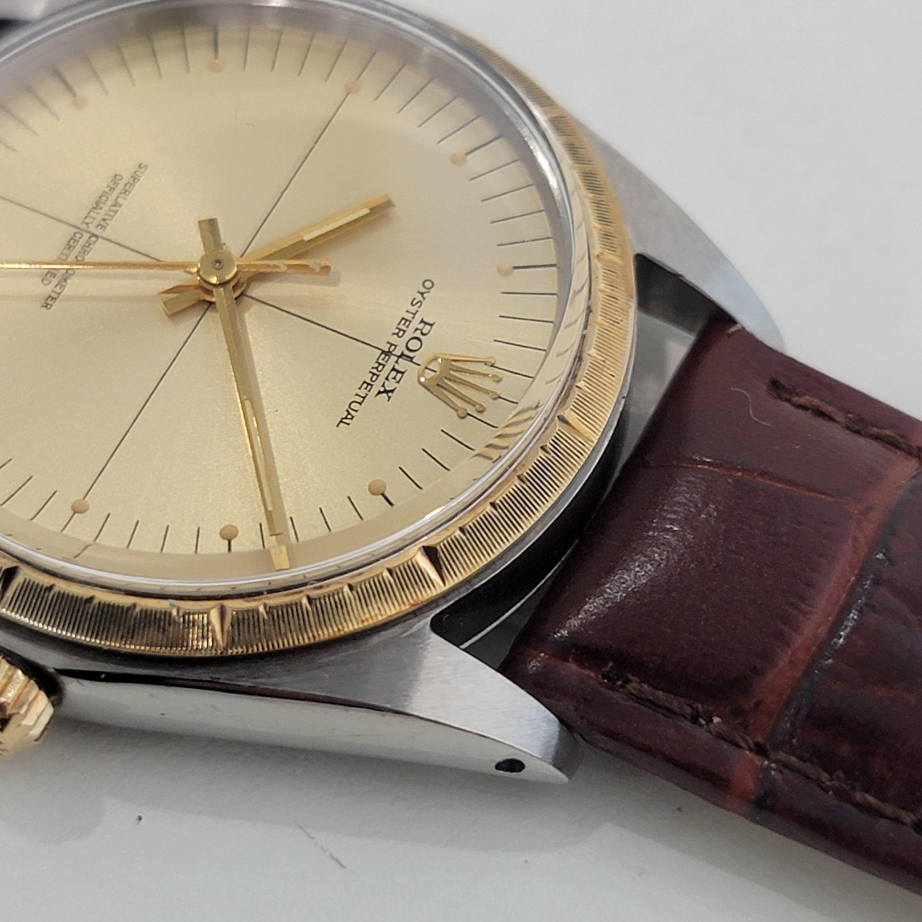 Mens Rolex Ref 1038 Oyster Perpetual 18k SS Automatic 1960s Vintage RJC185B 2
