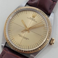 Mens Rolex Ref 1038 Oyster Perpetual 18k SS Automatic 1960s Vintage RJC185B