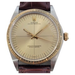 Mens Rolex Ref 1038 Oyster Perpetual 18k SS Automatic 1960s Vintage RJC185B