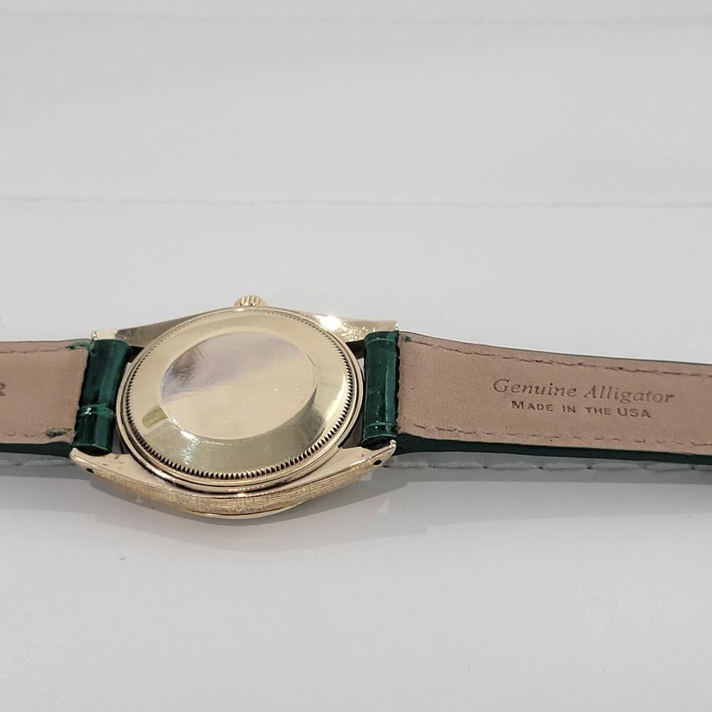 Mens Rolex Ref 1500 Oyster Perpetual Date 35mm 14K Gold Automatic 1960s RA267G 5