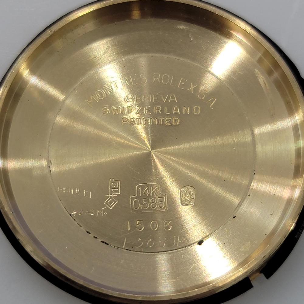 Mens Rolex Ref 1500 Oyster Perpetual Date 35mm 14K Gold Automatic 1960s RA267G 7