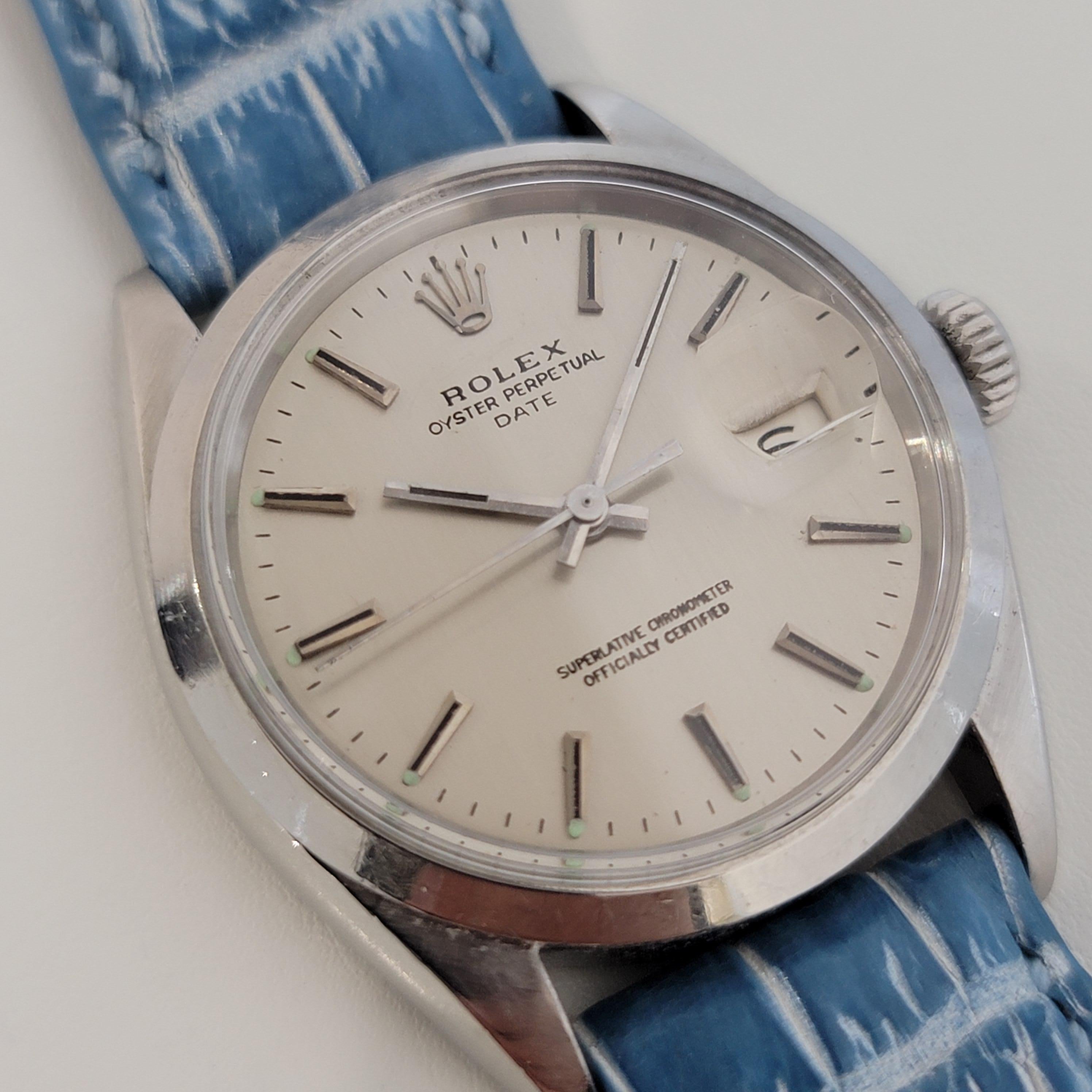 Men's Mens Rolex Ref 1500 Oyster Perpetual Date Automatic 1960s Swiss Vintage RA259B