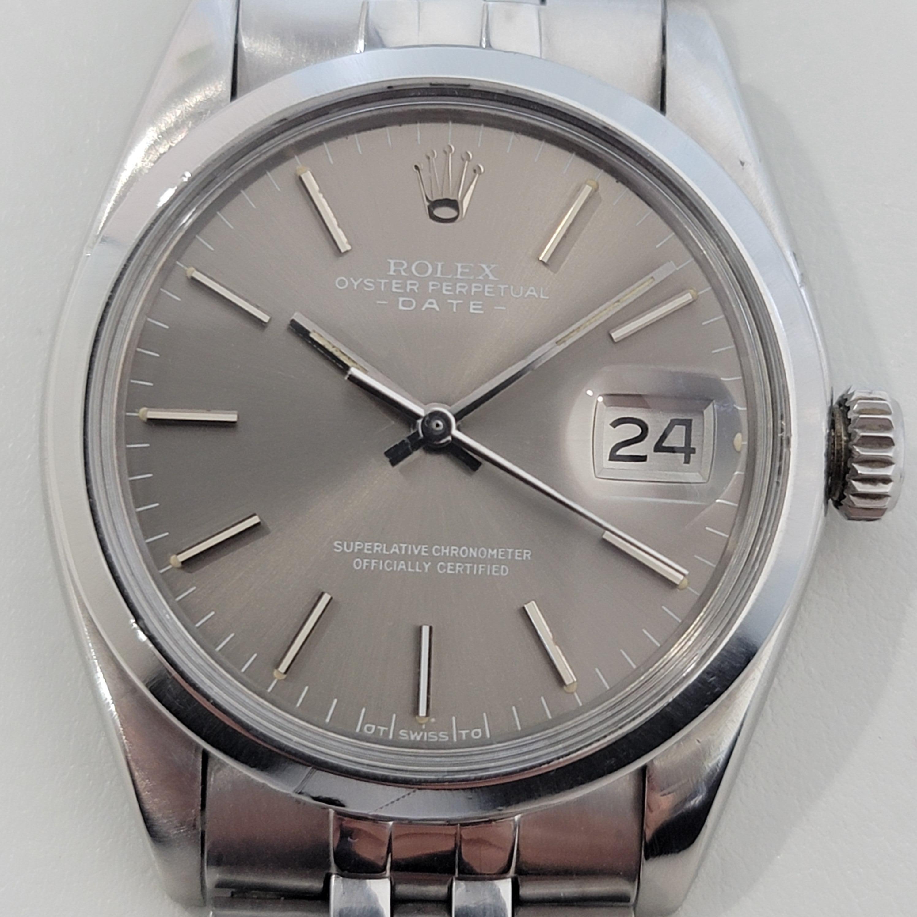 Men's Mens Rolex Ref 1500 Oyster Perpetual Date Automatic 1970s Vintage RA293