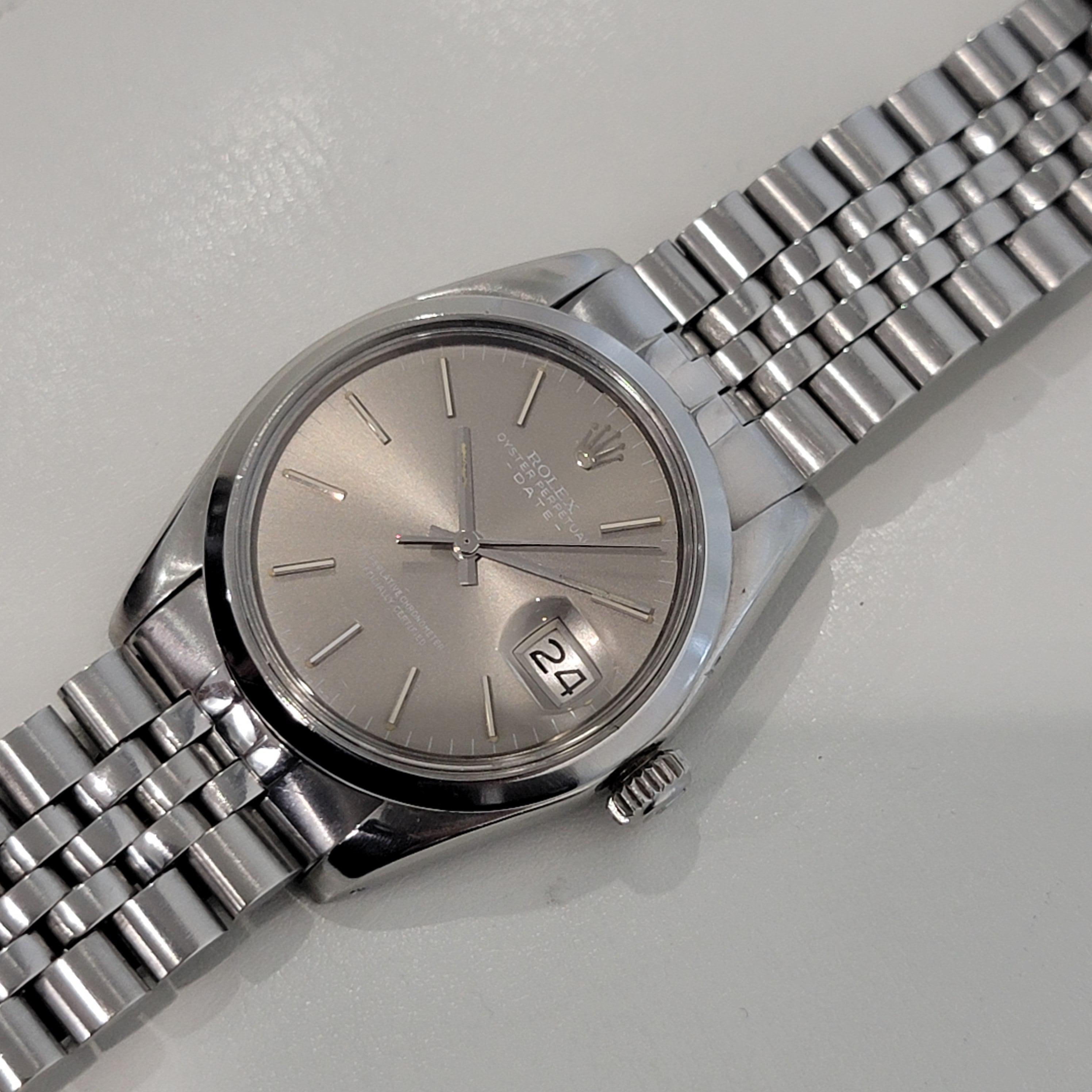Mens Rolex Ref 1500 Oyster Perpetual Date Automatic 1970s Vintage RA293 1
