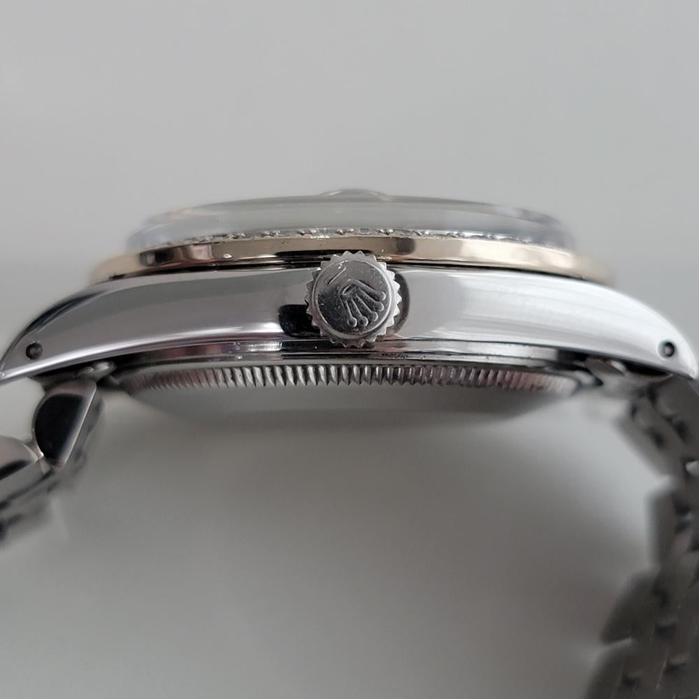 Mens Rolex Ref 15000 Oyster Date 18k Diamond Bezel Automatic 1980s Swiss OM102 2
