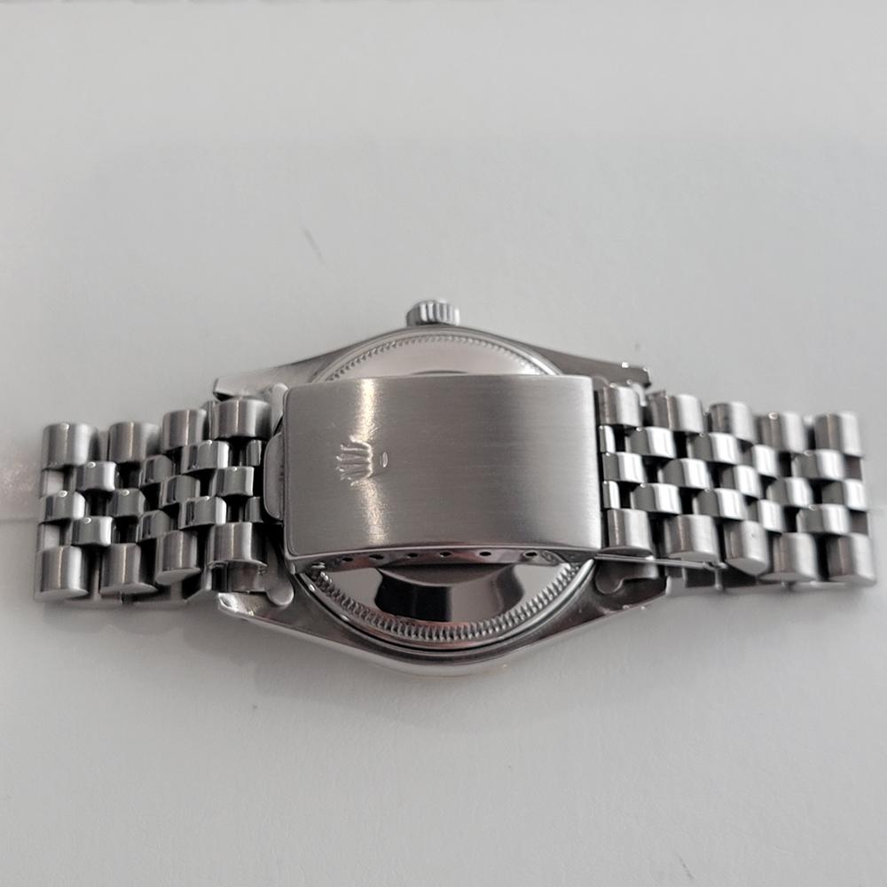 Mens Rolex Ref 15000 Oyster Date 18k Diamond Bezel Automatic 1980s Swiss OM102 3