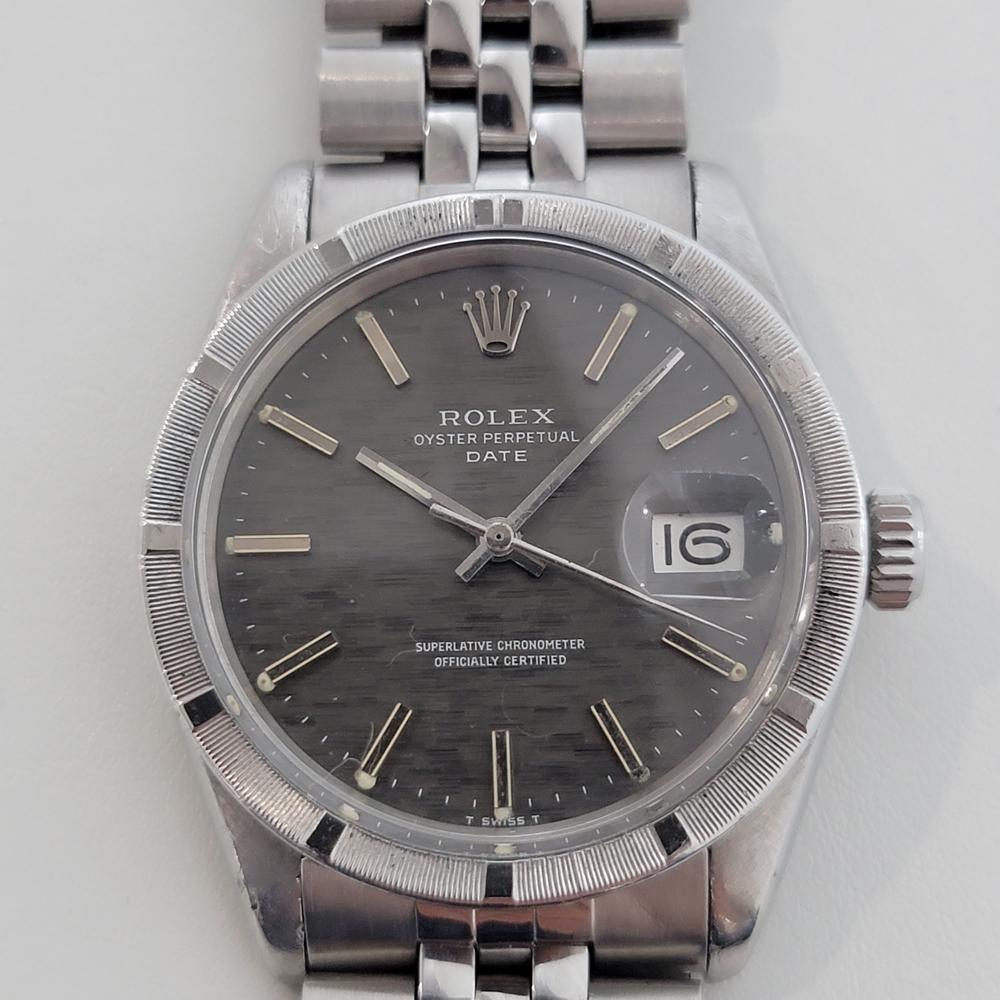 Mens Rolex Ref 1501 Oyster Perpetual Date Automatic 1970s Vintage RJC181S In Excellent Condition In Beverly Hills, CA